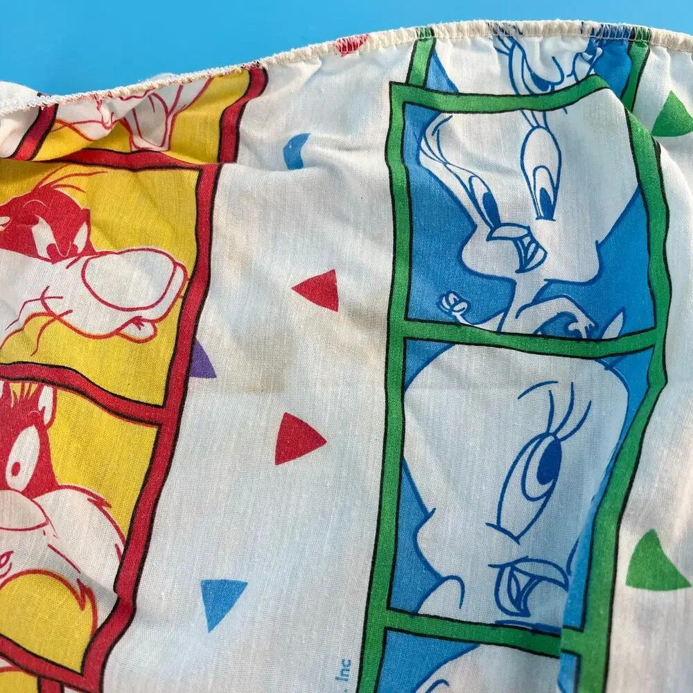 90s Looney Tunes toddler bed fitted sheet 1990s vintage